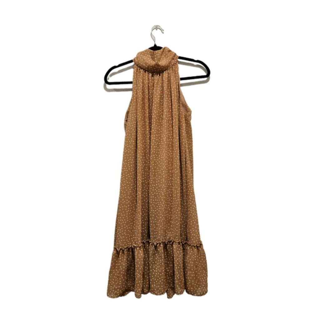 Women's Just...Taylor Dress Small Brown White Polka Dot